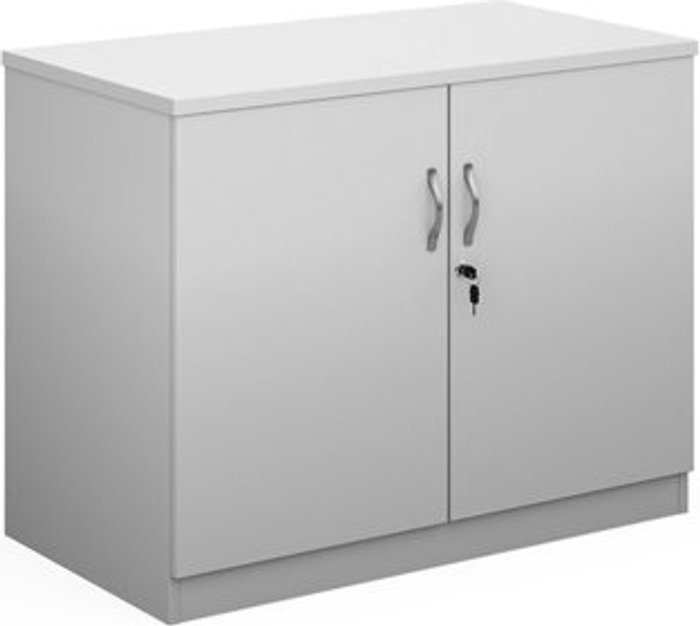Office Monster | Deluxe Deluxe double door cupboard 800mm high with 1 shelf - white Deluxe Deluxe double door cupboard 800mm high with 1 shelf - white