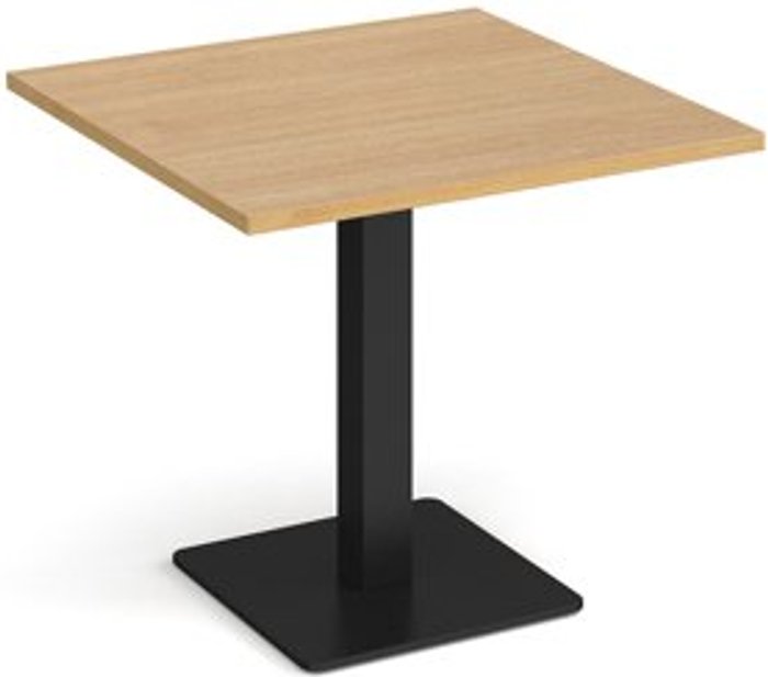 Office Monster | Brescia Brescia square dining table with flat square black base 800mm - oak Brescia Brescia square dining table with flat square black base 800mm - oak