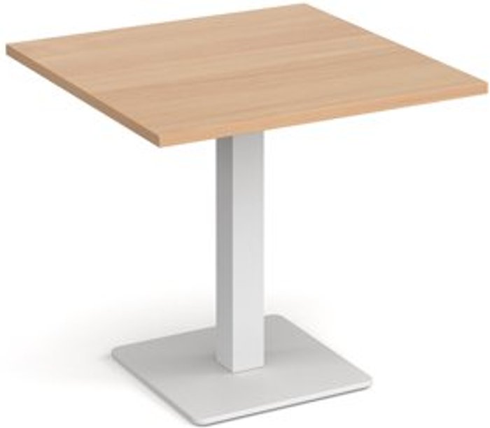 Office Monster | Brescia Brescia square dining table with flat square white base 800mm - beech Brescia Brescia square dining table with flat square white base 800mm - beech