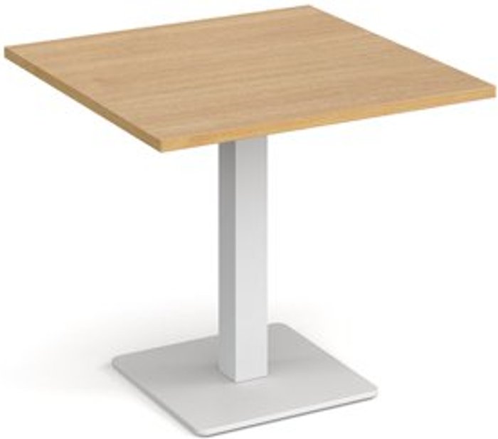 Office Monster | Brescia Brescia square dining table with flat square white base 800mm - oak Brescia Brescia square dining table with flat square white base 800mm - oak