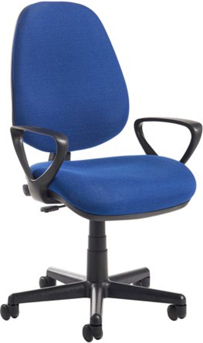 Office Monster | Bilbao Bilbao fabric operators chair with fixed arms - blue Bilbao Bilbao fabric operators chair with fixed arms - blue