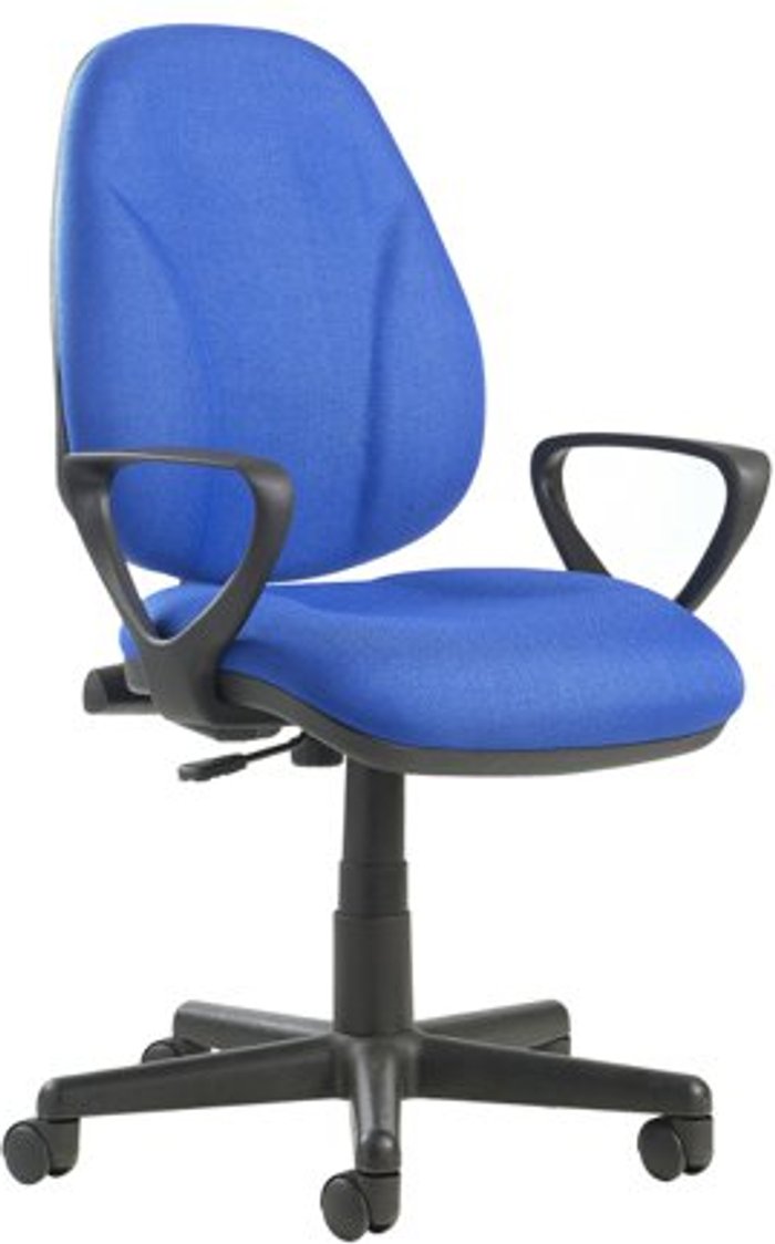 Office Monster | Bilbao Bilbao fabric operators chair with lumbar support and fixed arms - blue Bilbao Bilbao fabric operators chair with lumbar support and fixed arms - blue