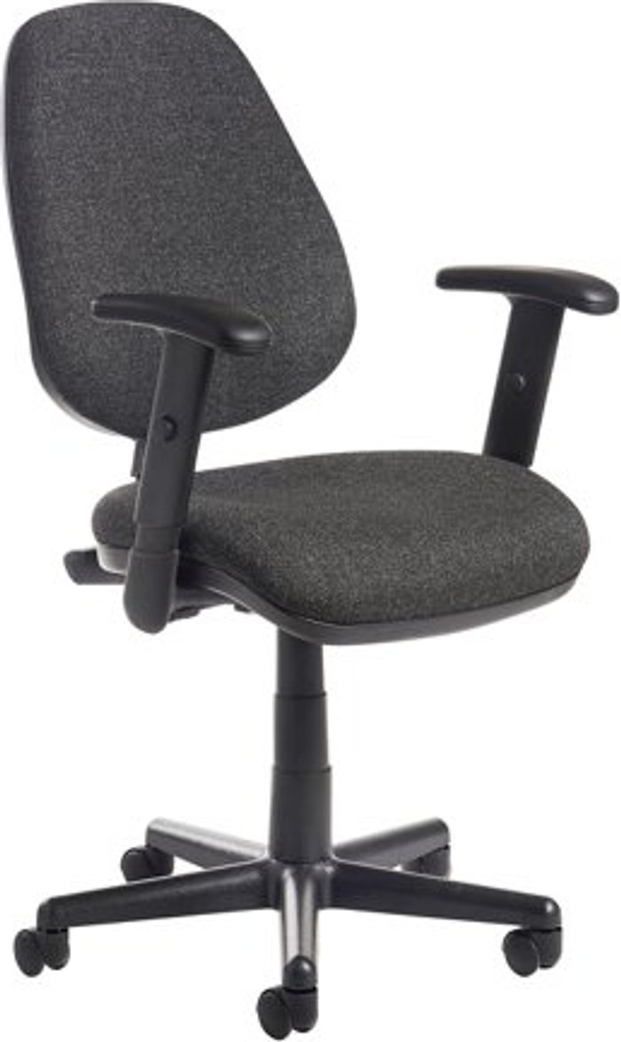 Office Monster | Bilbao Bilbao fabric operators chair with adjustable arms - charcoal Bilbao Bilbao fabric operators chair with adjustable arms - charcoal