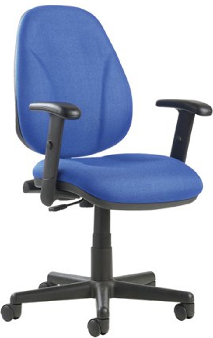 Office Monster | Bilbao Bilbao fabric operators chair with lumbar support and adjustable arms - blue Bilbao Bilbao fabric operators chair with lumbar support and adjustable arms - blue
