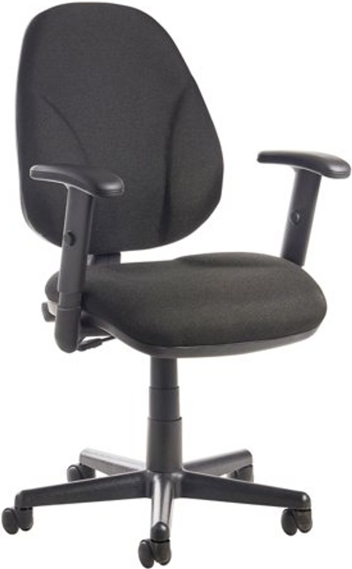 Office Monster | Bilbao Bilbao fabric operators chair with lumbar support and adjustable arms - black Bilbao Bilbao fabric operators chair with lumbar support and adjustable arms - black