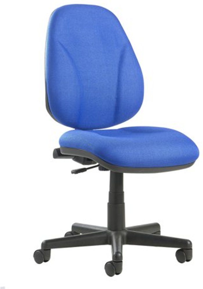 Office Monster | Bilbao Bilbao fabric operators chair with lumbar support and no arms - blue Bilbao Bilbao fabric operators chair with lumbar support and no arms - blue