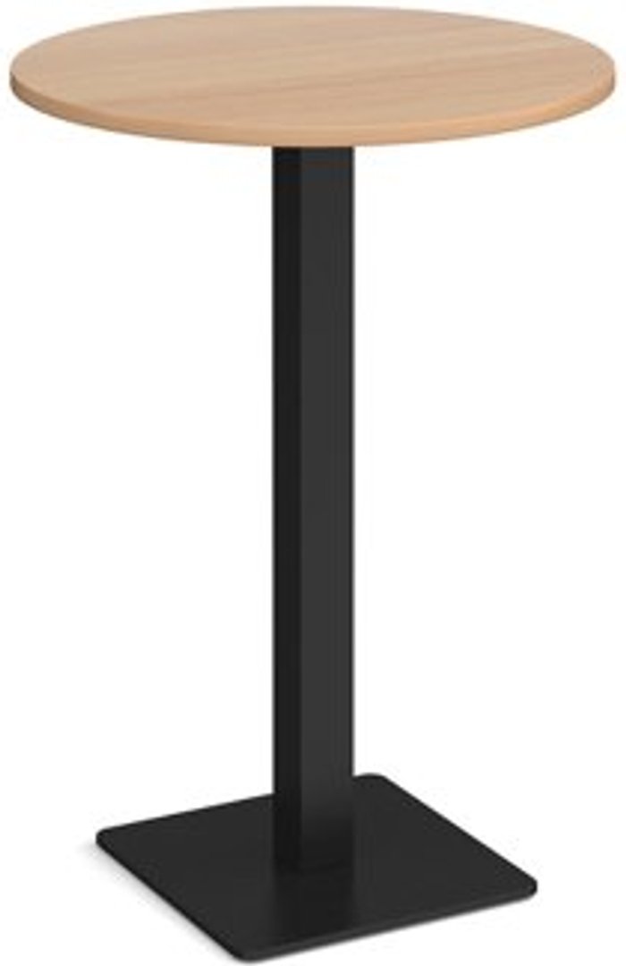 Office Monster | Brescia Brescia circular poseur table with flat square black base 800mm - beech Brescia Brescia circular poseur table with flat square black base 800mm - beech