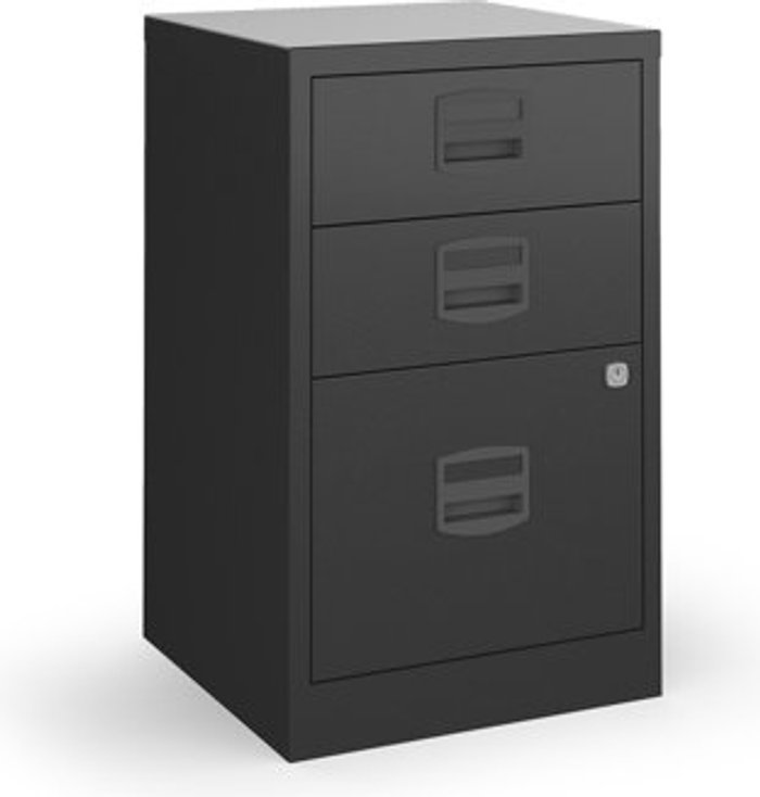 Office Monster | Bisley Bisley A4 home filer with 3 drawers - black Bisley Bisley A4 home filer with 3 drawers - black