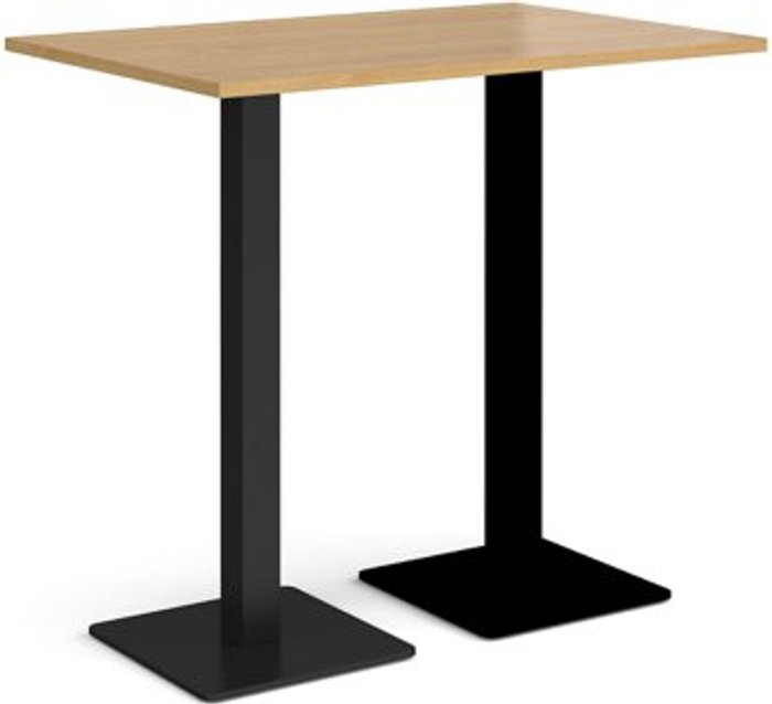 Office Monster | Brescia Brescia rectangular poseur table with flat square black bases 1200mm x 800mm - oak Brescia Brescia rectangular poseur table with flat square black bases 1200mm x 800mm - oak
