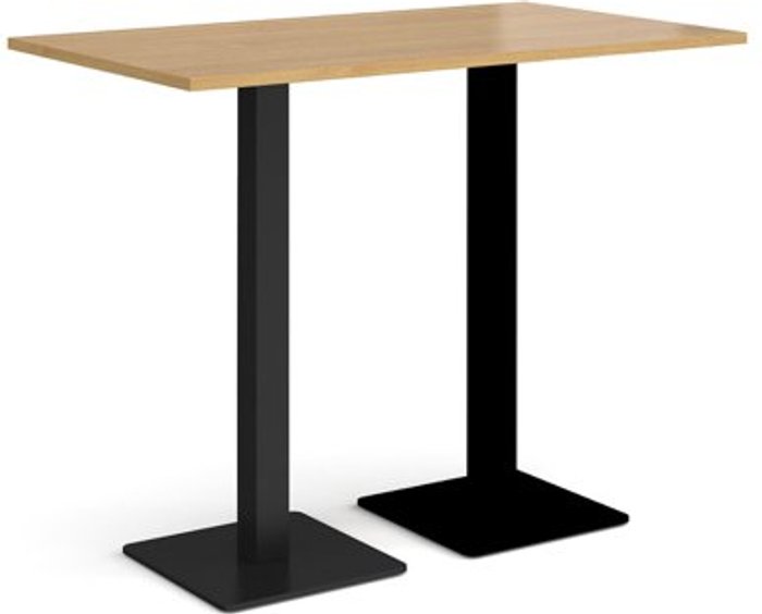 Office Monster | Brescia Brescia rectangular poseur table with flat square black bases 1400mm x 800mm - oak Brescia Brescia rectangular poseur table with flat square black bases 1400mm x 800mm - oak