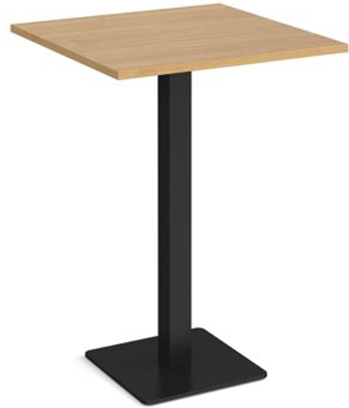 Office Monster | Brescia Brescia square poseur table with flat square black base 800mm - oak Brescia Brescia square poseur table with flat square black base 800mm - oak