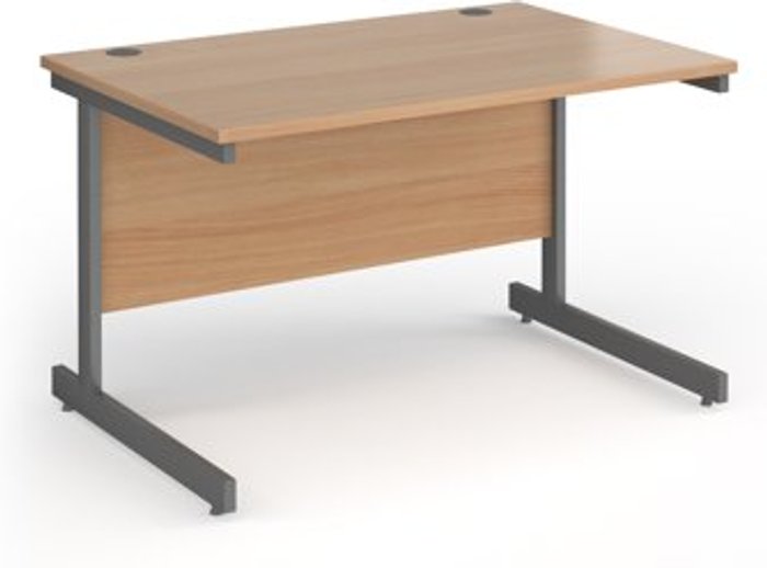 Office Monster | Contract 25 Office Desk | 1200mm Rectangular Desk With Cantilever Leg | Beech Tops With Graphite Frames | Contract 25 Contract 25 Office Desk | 1200mm Rectangular Desk With Cantilever Leg | Beech Tops With Graphite Frames | Contract 25