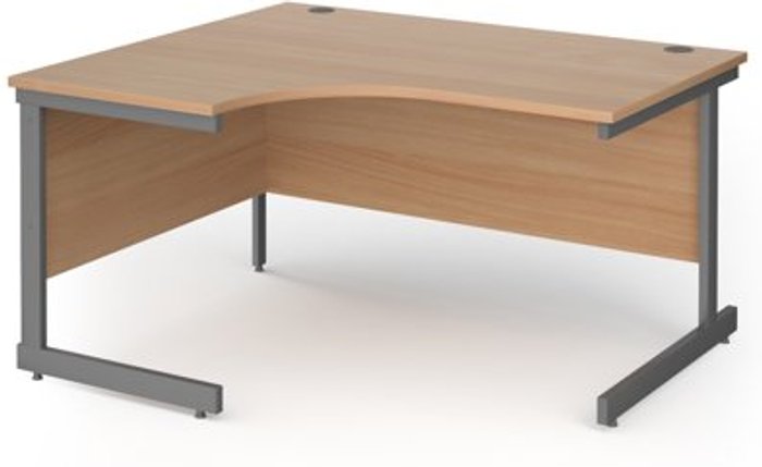Office Monster | Contract 25 Office Desk | Left Hand Corner Desk 1400mm | Beech Top With Graphite Frame | 1200mm Depth | Contract 25 Contract 25 Office Desk | Left Hand Corner Desk 1400mm | Beech Top With Graphite Frame | 1200mm Depth | Contract 25