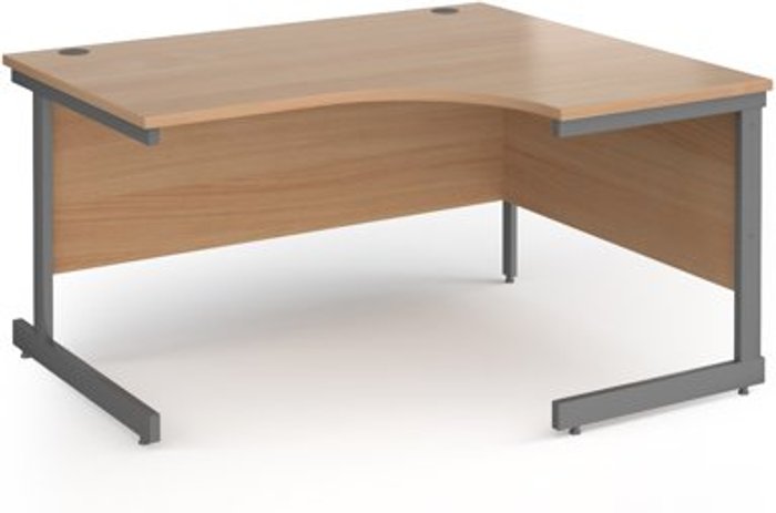 Office Monster | Contract 25 Office Desk | Right Hand Corner Desk 1400mm | Beech Top With Graphite Frame | 1200mm Depth | Contract 25 Contract 25 Office Desk | Right Hand Corner Desk 1400mm | Beech Top With Graphite Frame | 1200mm Depth | Contract 25