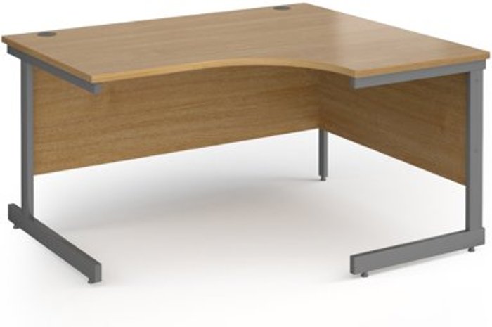 Office Monster | Contract 25 Office Desk | Right Hand Corner Desk 1400mm | Oak Top With Graphite Frame | 1200mm Depth | Contract 25 Contract 25 Office Desk | Right Hand Corner Desk 1400mm | Oak Top With Graphite Frame | 1200mm Depth | Contract 25