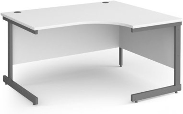 Office Monster | Contract 25 Office Desk | Right Hand Corner Desk 1400mm | White Top With Graphite Frame | 1200mm Depth | Contract 25 Contract 25 Office Desk | Right Hand Corner Desk 1400mm | White Top With Graphite Frame | 1200mm Depth | Contract 25
