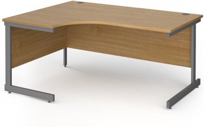 Office Monster | Contract 25 Office Desk | Left Hand Corner Desk 1600mm | Oak Top With Graphite Frame | 1200mm Depth | Contract 25 Contract 25 Office Desk | Left Hand Corner Desk 1600mm | Oak Top With Graphite Frame | 1200mm Depth | Contract 25
