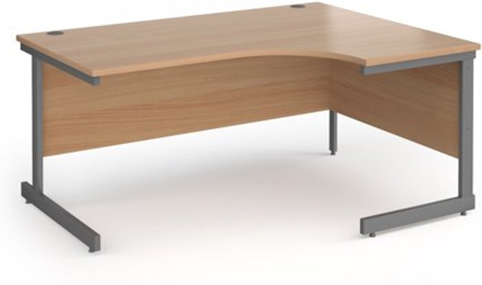 Office Monster | Contract 25 Office Desk | Right Hand Corner Desk 1600mm | Beech Top With Graphite Frame | 1200mm Depth | Contract 25 Contract 25 Office Desk | Right Hand Corner Desk 1600mm | Beech Top With Graphite Frame | 1200mm Depth | Contract 25