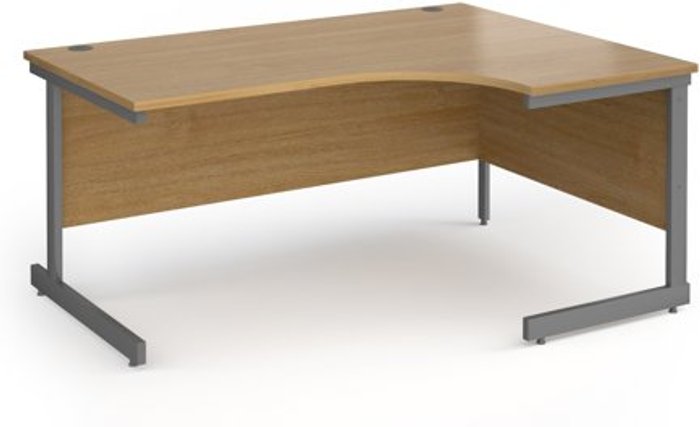 Office Monster | Contract 25 Office Desk | Right Hand Corner Desk 1600mm | Oak Top With Graphite Frame | 1200mm Depth | Contract 25 Contract 25 Office Desk | Right Hand Corner Desk 1600mm | Oak Top With Graphite Frame | 1200mm Depth | Contract 25