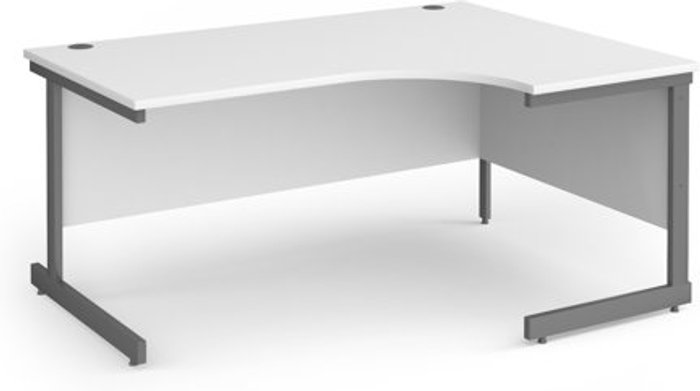 Office Monster | Contract 25 Office Desk | Right Hand Corner Desk 1600mm | White Top With Graphite Frame | 1200mm Depth | Contract 25 Contract 25 Office Desk | Right Hand Corner Desk 1600mm | White Top With Graphite Frame | 1200mm Depth | Contract 25