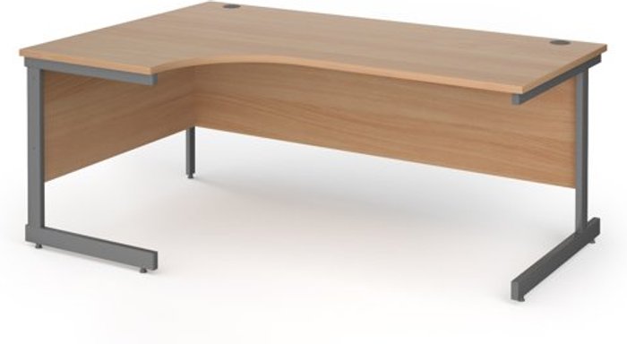 Office Monster | Contract 25 Office Desk | Left Hand Corner Desk 1800mm | Beech Top With Graphite Frame | 1200mm Depth | Contract 25 Contract 25 Office Desk | Left Hand Corner Desk 1800mm | Beech Top With Graphite Frame | 1200mm Depth | Contract 25