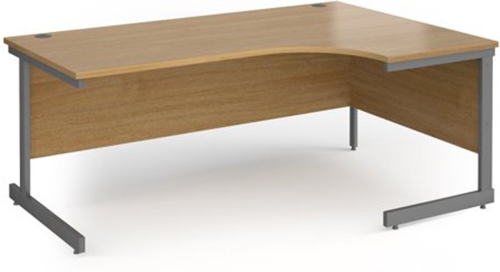 Office Monster | Contract 25 Office Desk | Right Hand Corner Desk 1800mm | Oak Top With Graphite Frame | 1200mm Depth | Contract 25 Contract 25 Office Desk | Right Hand Corner Desk 1800mm | Oak Top With Graphite Frame | 1200mm Depth | Contract 25