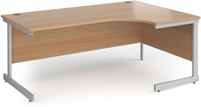 Office Monster | Contract 25 Office Desk | Right Hand Corner Desk 1800mm | Beech Top With Silver Frame | 1200mm Depth | Contract 25 Contract 25 Office Desk | Right Hand Corner Desk 1800mm | Beech Top With Silver Frame | 1200mm Depth | Contract 25