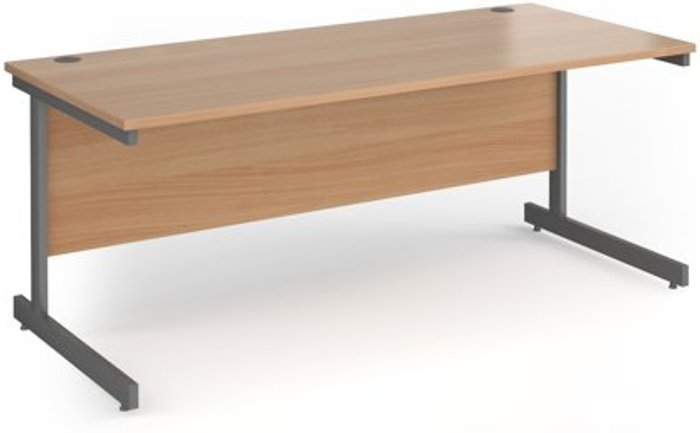 Office Monster | Contract 25 Office Desk | 1800mm Rectangular Desk With Cantilever Leg | Beech Tops With Graphite Frames | Contract 25 Contract 25 Office Desk | 1800mm Rectangular Desk With Cantilever Leg | Beech Tops With Graphite Frames | Contract 25