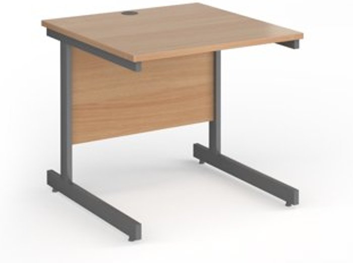 Office Monster | Contract 25 Office Desk | 800mm Rectangular Desk With Cantilever Leg | Beech Tops With Graphite Frames | Contract 25 Contract 25 Office Desk | 800mm Rectangular Desk With Cantilever Leg | Beech Tops With Graphite Frames | Contract 25