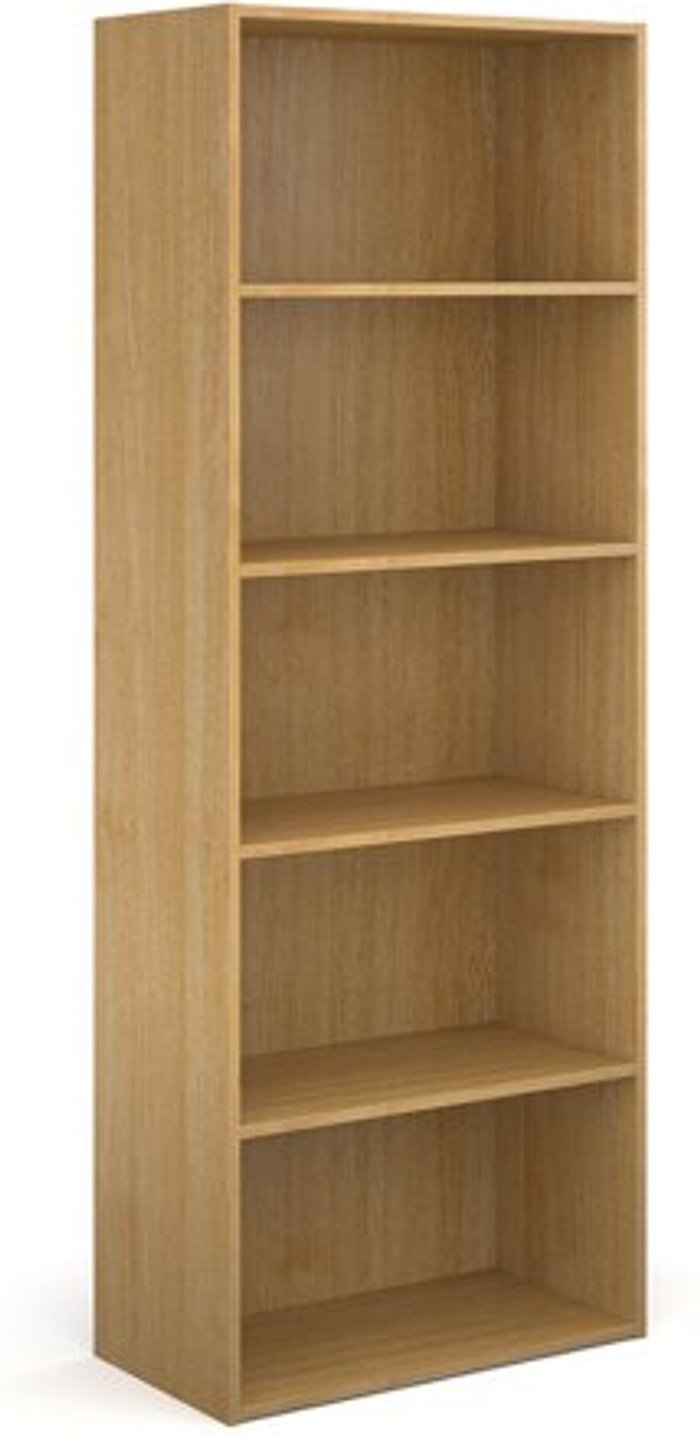 Office Monster | Contract 25 Contract bookcase 2030mm high with 4 shelves - oak Contract 25 Contract bookcase 2030mm high with 4 shelves - oak
