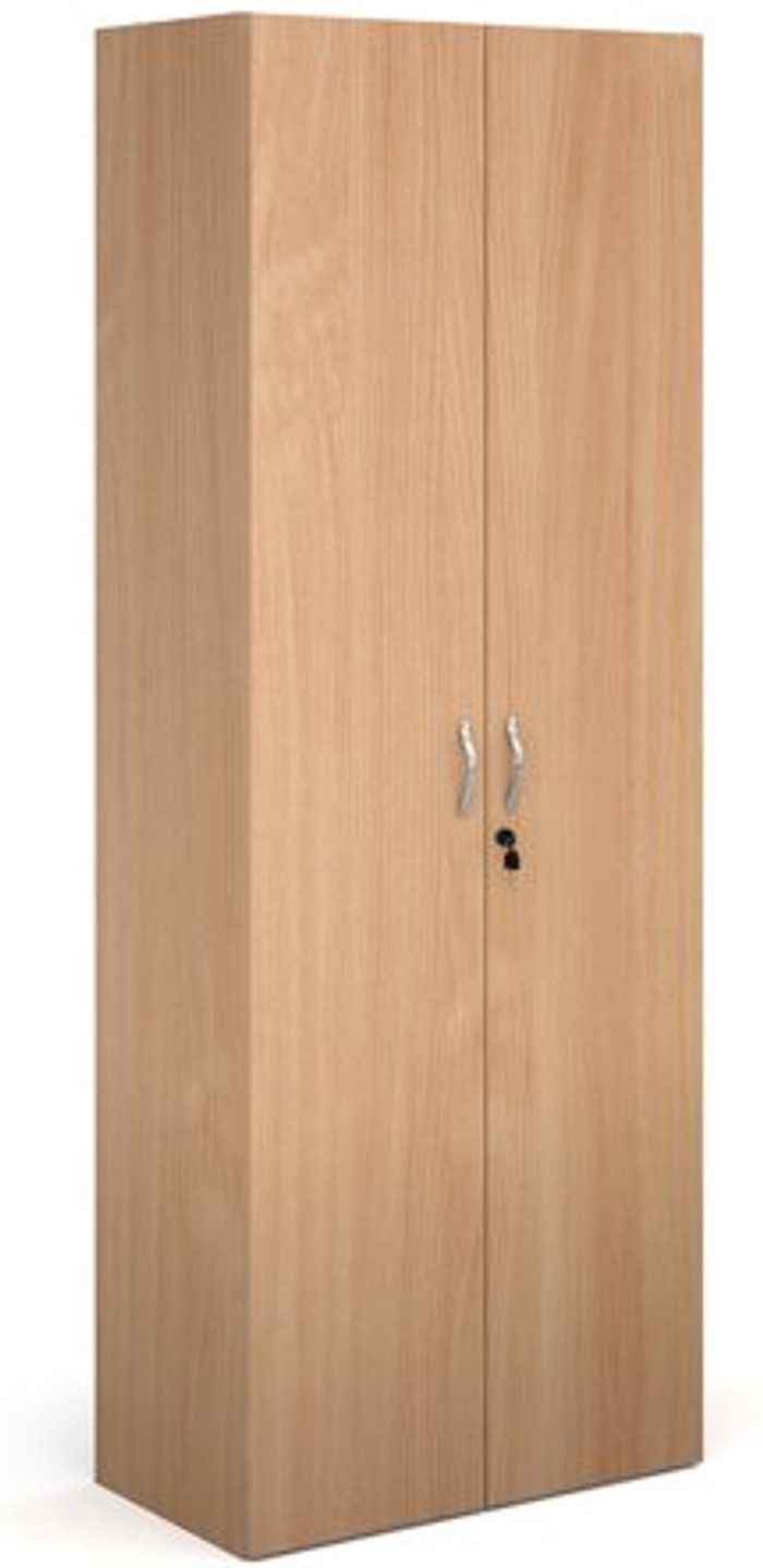 Office Monster | Contract 25 Contract double door cupboard 2030mm high with 4 shelves - beech Contract 25 Contract double door cupboard 2030mm high with 4 shelves - beech