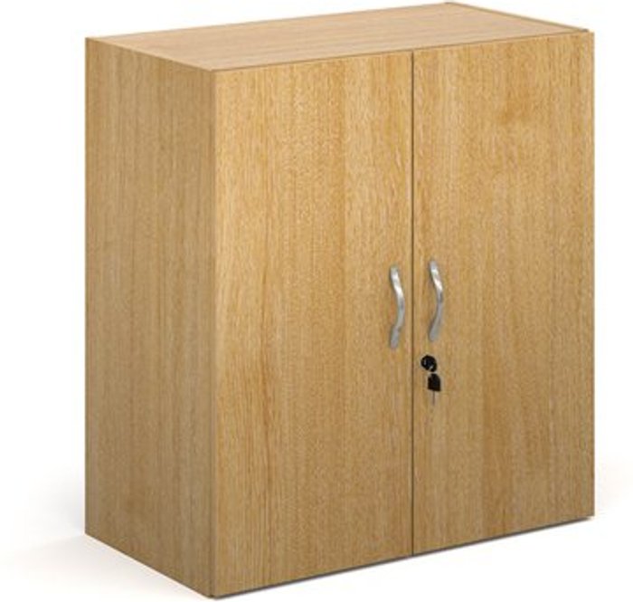 Office Monster | Contract 25 Contract double door cupboard 830mm high with 1 shelf - oak Contract 25 Contract double door cupboard 830mm high with 1 shelf - oak