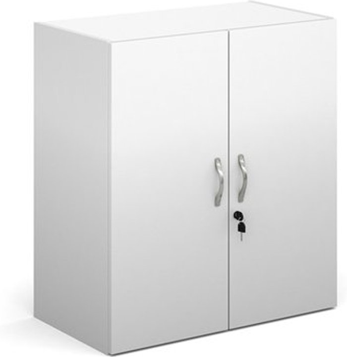Office Monster | Contract 25 Contract double door cupboard 830mm high with 1 shelf - white Contract 25 Contract double door cupboard 830mm high with 1 shelf - white