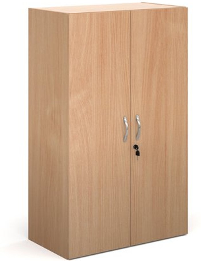 Office Monster | Contract 25 Contract double door cupboard 1230mm high with 2 shelves - beech Contract 25 Contract double door cupboard 1230mm high with 2 shelves - beech