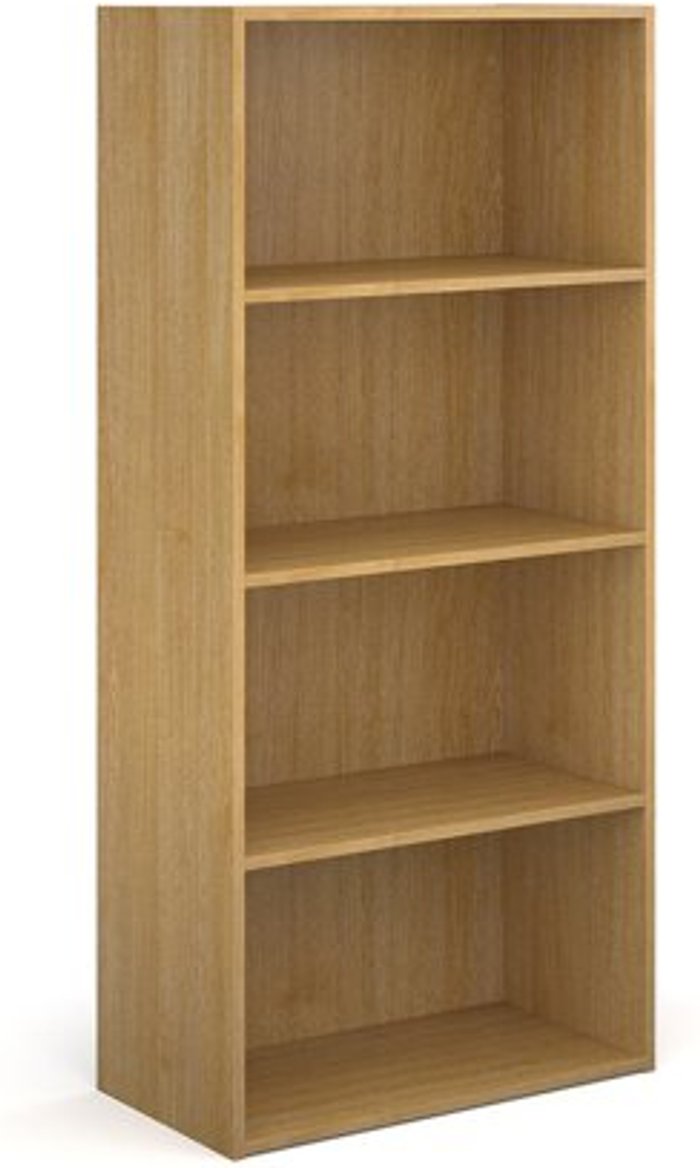 Office Monster | Contract 25 Contract bookcase 1630mm high with 3 shelves - oak Contract 25 Contract bookcase 1630mm high with 3 shelves - oak
