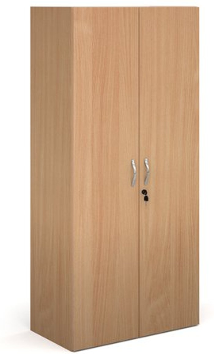 Office Monster | Contract 25 Contract double door cupboard 1630mm high with 3 shelves - beech Contract 25 Contract double door cupboard 1630mm high with 3 shelves - beech