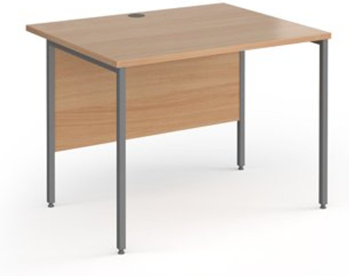 Office Monster | Contract 25 Office Desk | 1000mm Rectangular Desk With H-Frame Leg | Beech Tops With Graphite Frames | Contract 25 Contract 25 Office Desk | 1000mm Rectangular Desk With H-Frame Leg | Beech Tops With Graphite Frames | Contract 25
