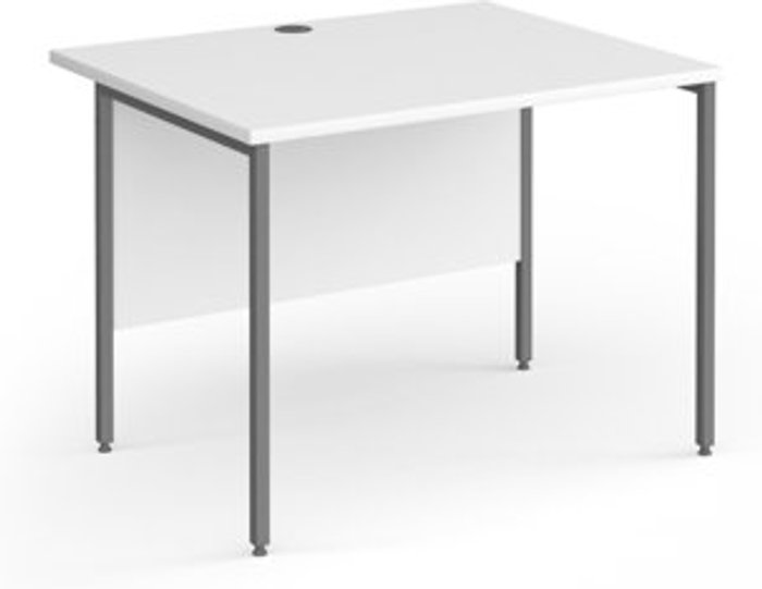 Office Monster | Contract 25 Office Desk | 1000mm Rectangular Desk With H-Frame Leg | White Tops With Graphite Frames | Contract 25 Contract 25 Office Desk | 1000mm Rectangular Desk With H-Frame Leg | White Tops With Graphite Frames | Contract 25