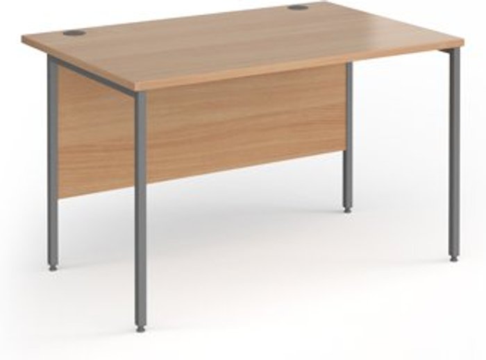 Office Monster | Contract 25 Office Desk | 1200mm Rectangular Desk With H-Frame Leg | Beech Tops With Graphite Frames | Contract 25 Contract 25 Office Desk | 1200mm Rectangular Desk With H-Frame Leg | Beech Tops With Graphite Frames | Contract 25
