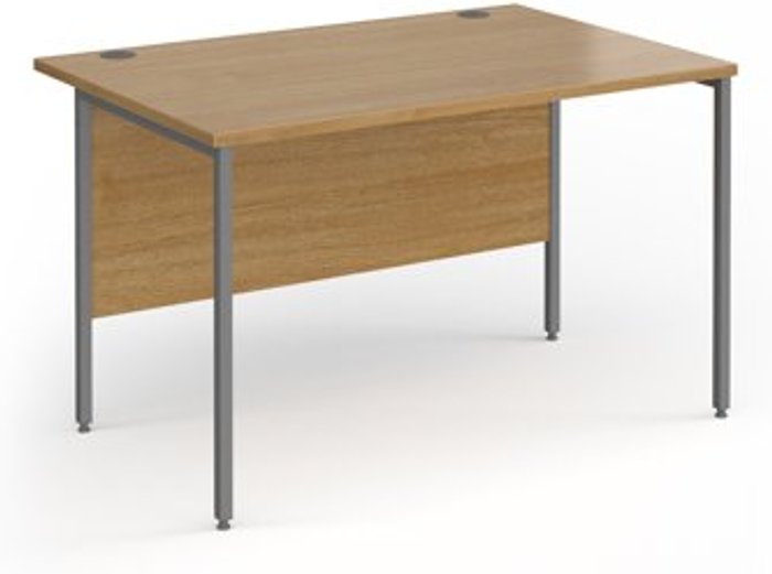 Office Monster | Contract 25 Office Desk | 1200mm Rectangular Desk With H-Frame Leg | Oak Tops With Graphite Frames | Contract 25 Contract 25 Office Desk | 1200mm Rectangular Desk With H-Frame Leg | Oak Tops With Graphite Frames | Contract 25