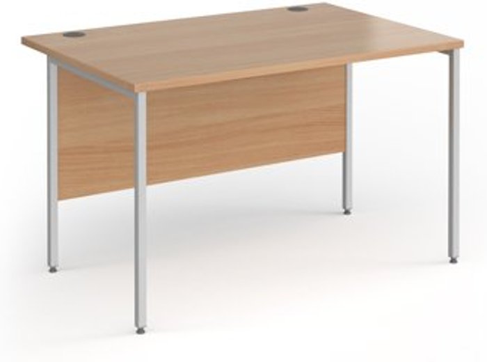 Office Monster | Contract 25 Office Desk | 1200mm Rectangular Desk With H-Frame Leg | Beech Tops With Silver Frames | 800mm Depth | Contract 25 Contract 25 Office Desk | 1200mm Rectangular Desk With H-Frame Leg | Beech Tops With Silver Frames | 800mm Depth | Contract 25