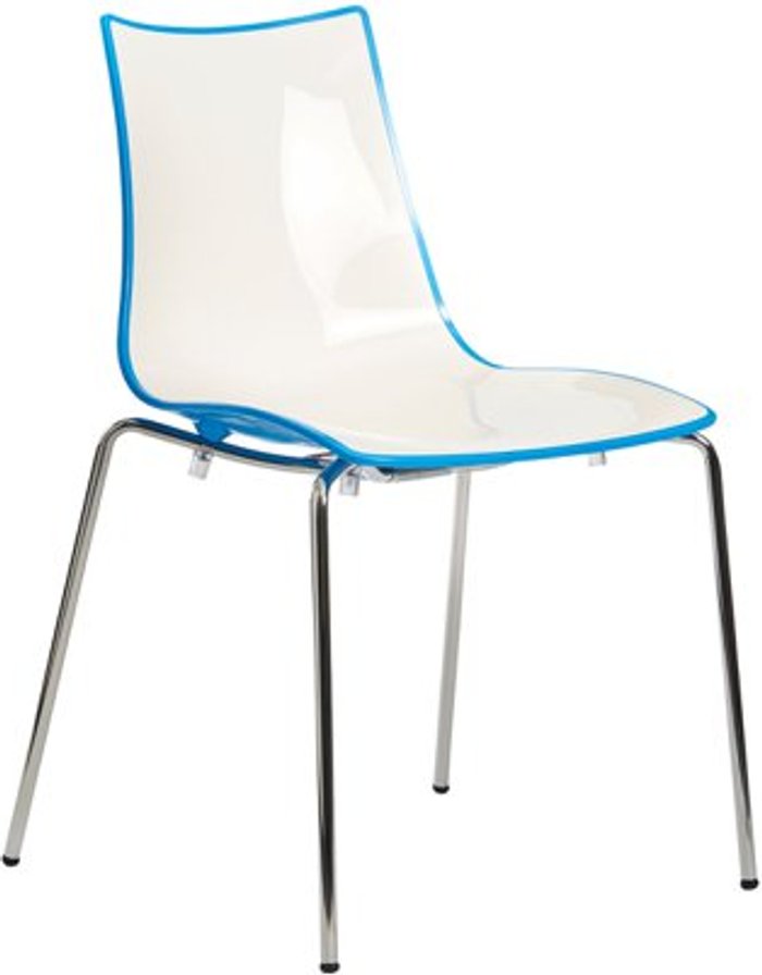 Office Monster | Gecko Gecko shell dining stacking chair with chrome legs - blue Gecko Gecko shell dining stacking chair with chrome legs - blue