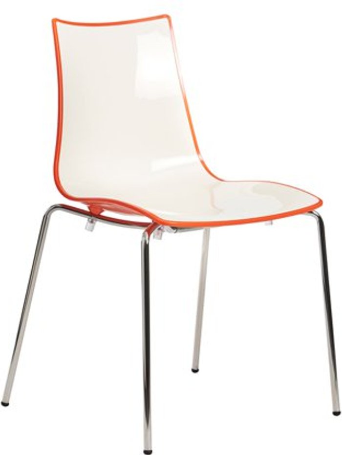 Office Monster | Gecko Gecko shell dining stacking chair with chrome legs - orange Gecko Gecko shell dining stacking chair with chrome legs - orange