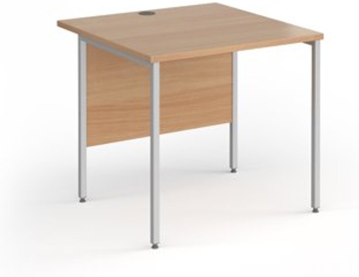 Office Monster | Contract 25 Office Desk | 800mm Rectangular Desk With H-Frame Leg | Beech Tops With Silver Frames | 800mm Depth | Contract 25 Contract 25 Office Desk | 800mm Rectangular Desk With H-Frame Leg | Beech Tops With Silver Frames | 800mm Depth | Contract 25