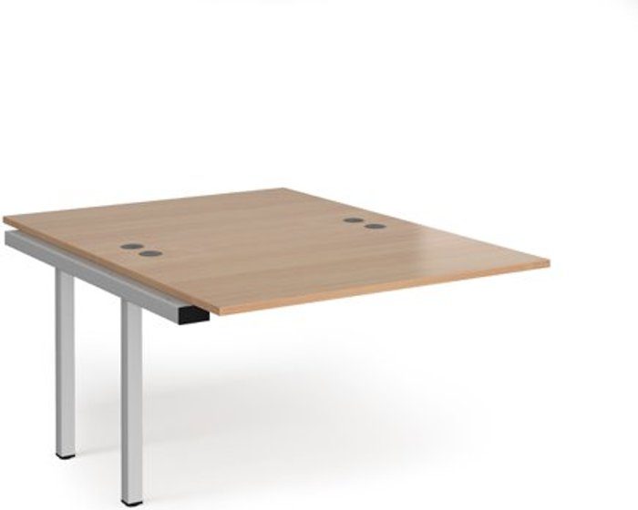 Office Monster | Connex Bench Desk | Add On 2 Person Rectangular Desks 1200mm | Beech Tops With Silver Frames | 1600mm Depth | Connex Connex Bench Desk | Add On 2 Person Rectangular Desks 1200mm | Beech Tops With Silver Frames | 1600mm Depth | Connex