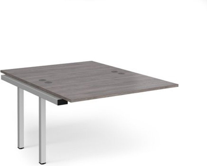 Office Monster | Connex Connex add on units back to back 1200mm x 1600mm - silver frame, grey oak top Connex Connex add on units back to back 1200mm x 1600mm - silver frame, grey oak top