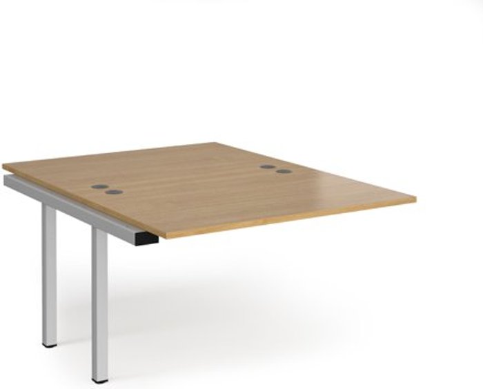 Office Monster | Connex Bench Desk | Add On 2 Person Rectangular Desks 1200mm | Oak Tops With Silver Frames | 1600mm Depth | Connex Connex Bench Desk | Add On 2 Person Rectangular Desks 1200mm | Oak Tops With Silver Frames | 1600mm Depth | Connex