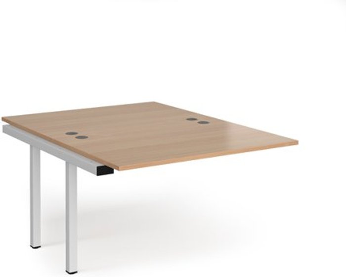 Office Monster | Connex Bench Desk | Add On 2 Person Rectangular Desks 1200mm | Beech Tops With White Frames | 1600mm Depth | Connex Connex Bench Desk | Add On 2 Person Rectangular Desks 1200mm | Beech Tops With White Frames | 1600mm Depth | Connex