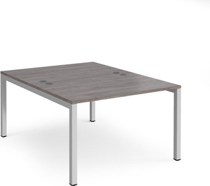 Office Monster | Connex Connex starter units back to back 1200mm x 1600mm - silver frame, grey oak top Connex Connex starter units back to back 1200mm x 1600mm - silver frame, grey oak top