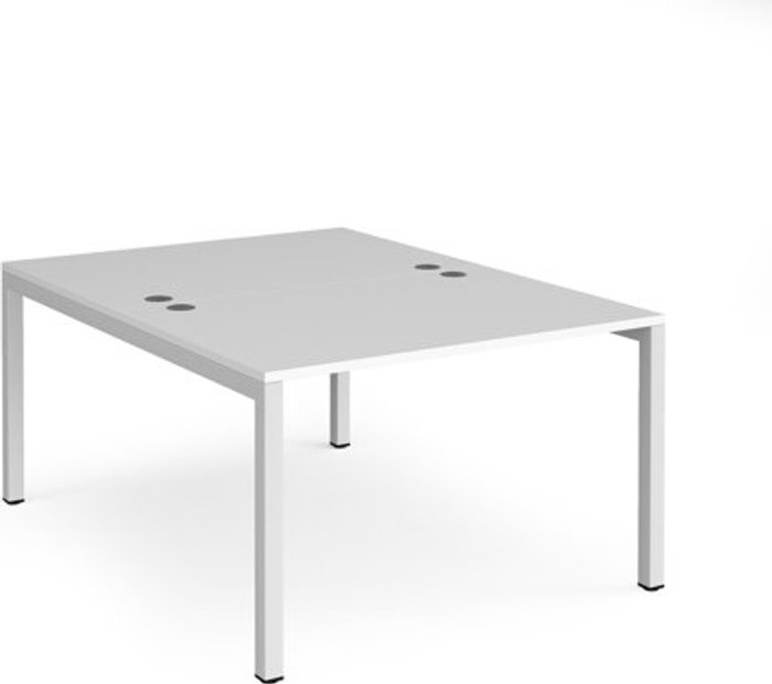 Office Monster | Connex Bench Desk | 2 Person Starter Rectangular Desks 1200mm | White Tops With White Frames | 1600mm Depth | Connex Connex Bench Desk | 2 Person Starter Rectangular Desks 1200mm | White Tops With White Frames | 1600mm Depth | Connex